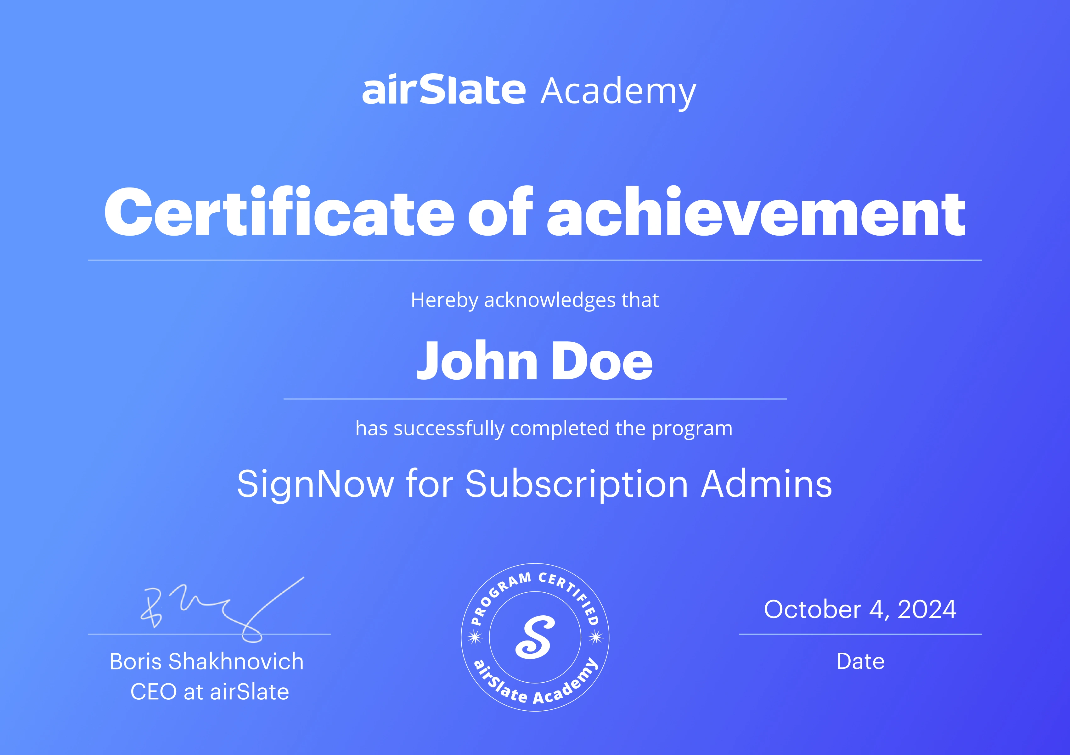 SignNow for Subscription Admins