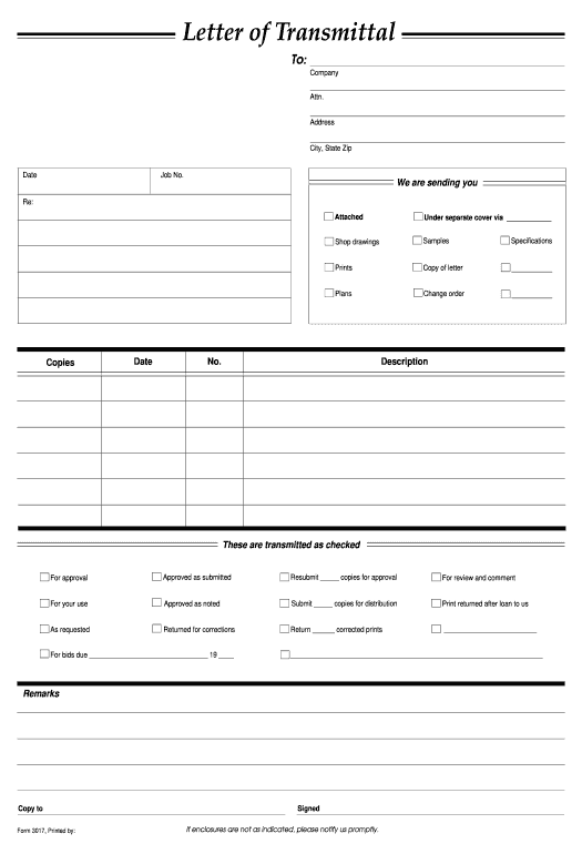 Pre-fill transmittal form