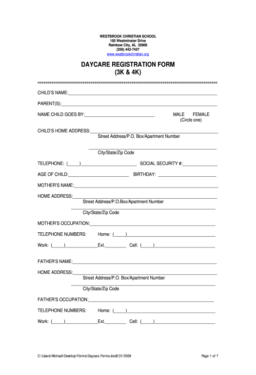 Integrate simplydaycare printable daycare forms