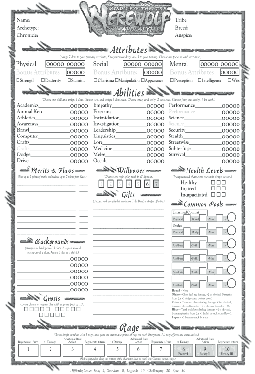 Werewolf The Apocalypse Character Sheet easily | airSlate