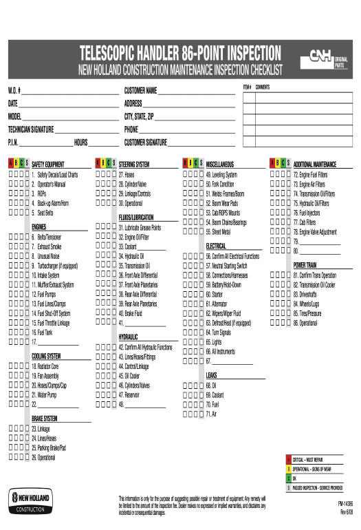 Extract Telehandler Inspection Checklist Easily Airslate 8430