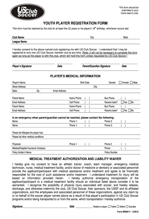 Integrate Us Club Soccer Registration Form PDF Microsoft Dynamics