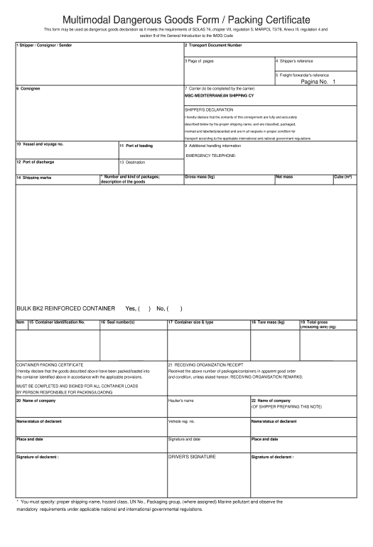 Manage Multimodal Dangerous Goods Form easily | airSlate