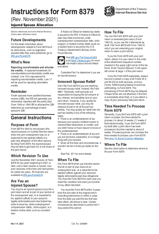 Systematize print tax form 8379