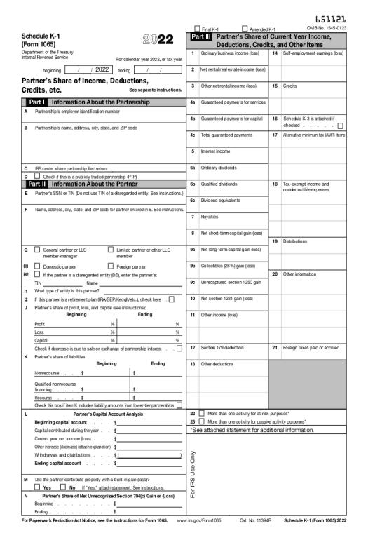 sample k1 tax form