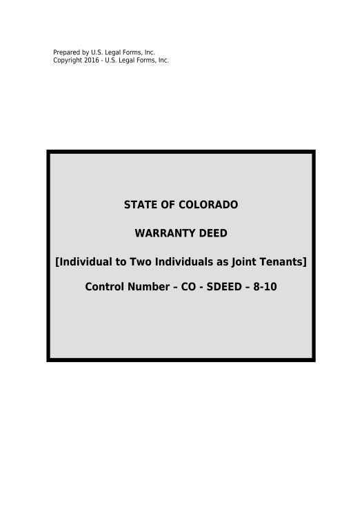 Update Warranty Deed from Individual to Two Individuals as Joint Tenants - Colorado Pre-fill Dropdowns from Smartsheet Bot