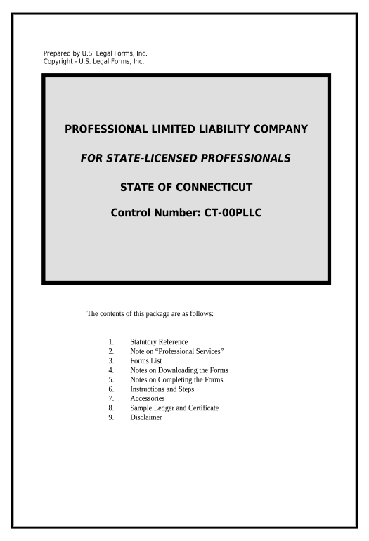Extract Connecticut Professional Limited Liability Company PLLC Formation Package - Connecticut Pre-fill from MySQL Bot