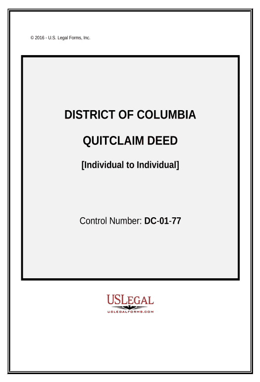 Update Quitclaim Deed - Individual to Individual - District of Columbia Pre-fill from Office 365 Excel Bot