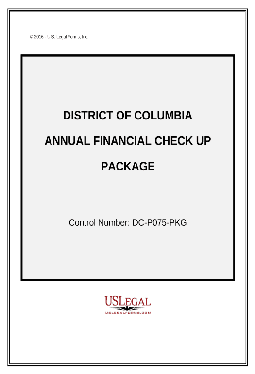 Pre-fill Annual Financial Checkup Package - District of Columbia Trello Bot