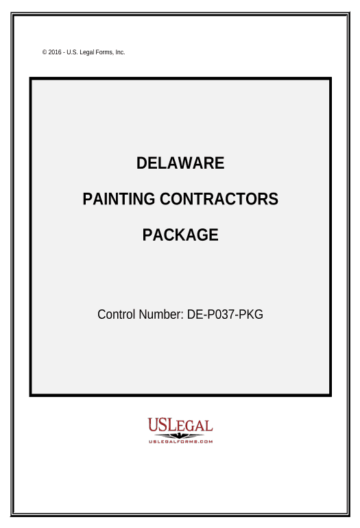 Arrange Painting Contractor Package - Delaware Set signature type Bot
