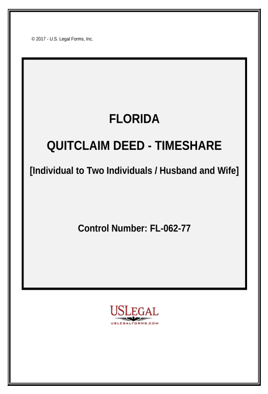 Manage Quitclaim Deed - Timeshare - Individual to Two Individuals / Husband and Wife - Florida Google Sheet Two-Way Binding Bot