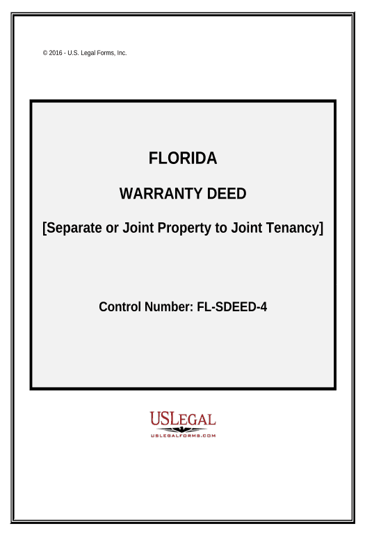 Pre-fill Warranty Deed to Separate Property, or Joint Property, to Two Individuals as Joint Tenants - Florida Slack Notification Postfinish Bot
