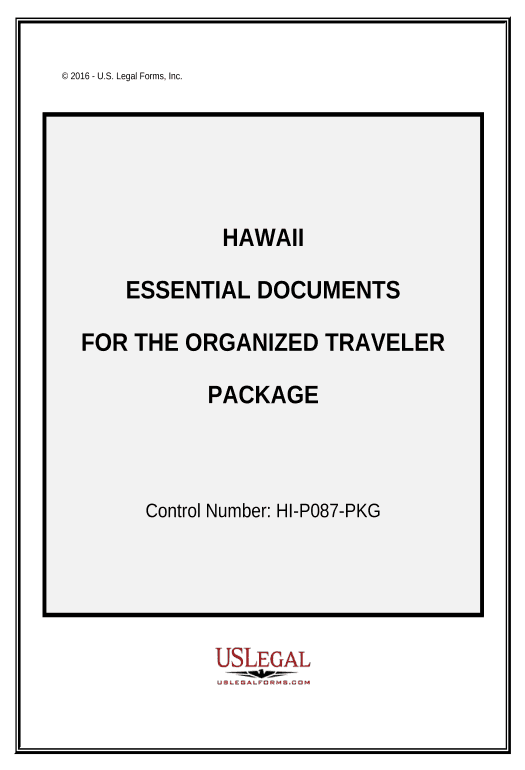 Synchronize Essential Documents for the Organized Traveler Package - Hawaii Pre-fill with Custom Data Bot