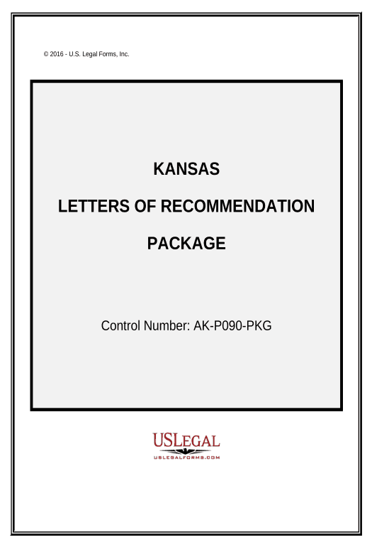 Pre-fill Letters of Recommendation Package - Kansas