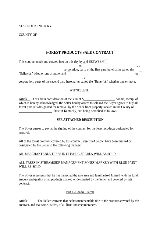 Extract Kentucky Forest Products Timber Sale Contract - Kentucky Export to Formstack Documents Bot