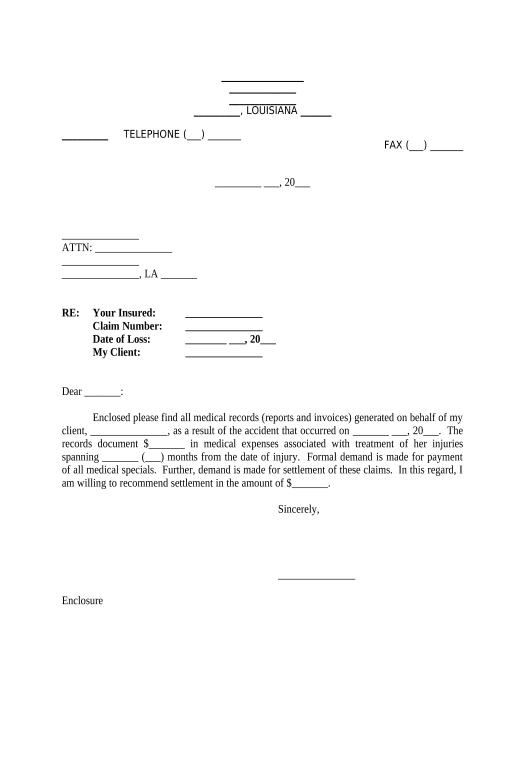Manage Letter to Opposing Counsel regarding Insurance Settlement Demand - Louisiana Text Message Notification Postfinish Bot