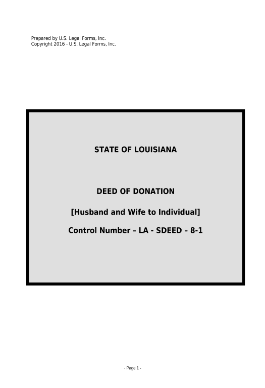 Arrange Warranty Deed for Donation - Husband and Wife to Individual - Louisiana Export to Formstack Documents Bot