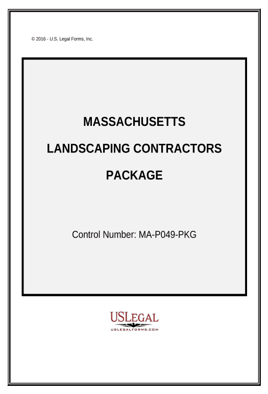 Pre-fill Landscaping Contractor Package - Massachusetts Pre-fill from Office 365 Excel Bot
