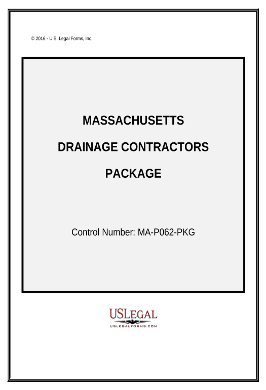 Pre-fill Drainage Contractor Package - Massachusetts Create QuickBooks invoice Bot