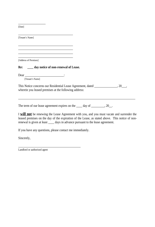 Automate Letter from Landlord to Tenant with 30 day notice of Expiration of Lease and Nonrenewal by landlord - Vacate by expiration - Maryland Slack Notification Bot