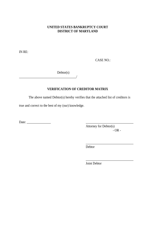 Pre Fill Verification Of Creditors Matrix Maryland Create Ms Dynamics 365 Records Airslate 1856