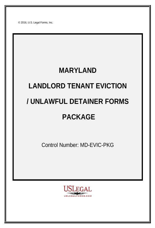 Manage Maryland Landlord Tenant Eviction / Unlawful Detainer Forms Package - Maryland Notify Salesforce Contacts
