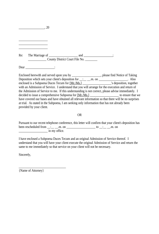 Manage Discovery - Letter To Opposing Counsel Regarding Deposition And ...
