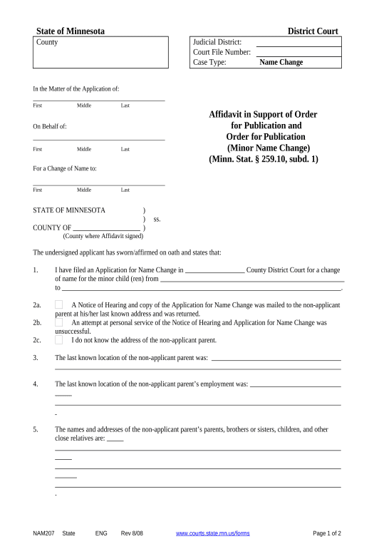 Automate AffIDavit In Support Of Order For Publication And Order In ...