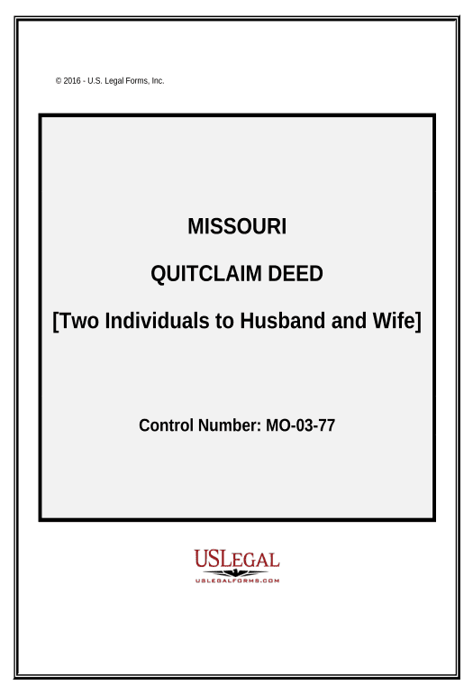 Synchronize Quitclaim Deed By Two Individuals To Husband And Wife Missouri Pre Fill From 8436