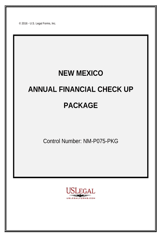 Extract Annual Financial Checkup Package - New Mexico Microsoft Dynamics