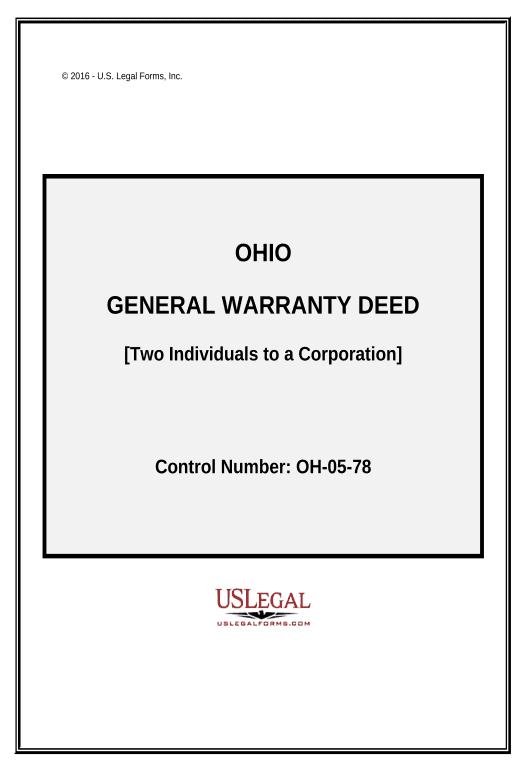 Update General Warranty Deed from two Individuals to Corporation - Ohio Export to Excel 365 Bot