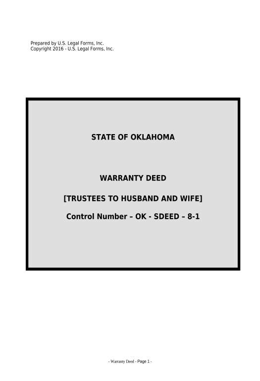 Extract Warranty Deed from Trustees to Husband and Wife - Oklahoma Pre-fill from CSV File Bot