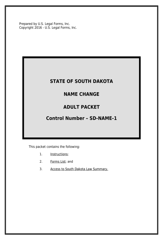 Synchronize Name Change Instructions and Forms Package for an Adult - South Dakota Export to Google Sheet Bot