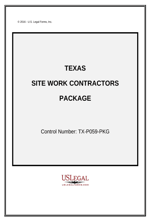 Extract Site Work Contractor Package - Texas Pre-fill from Office 365 Excel Bot