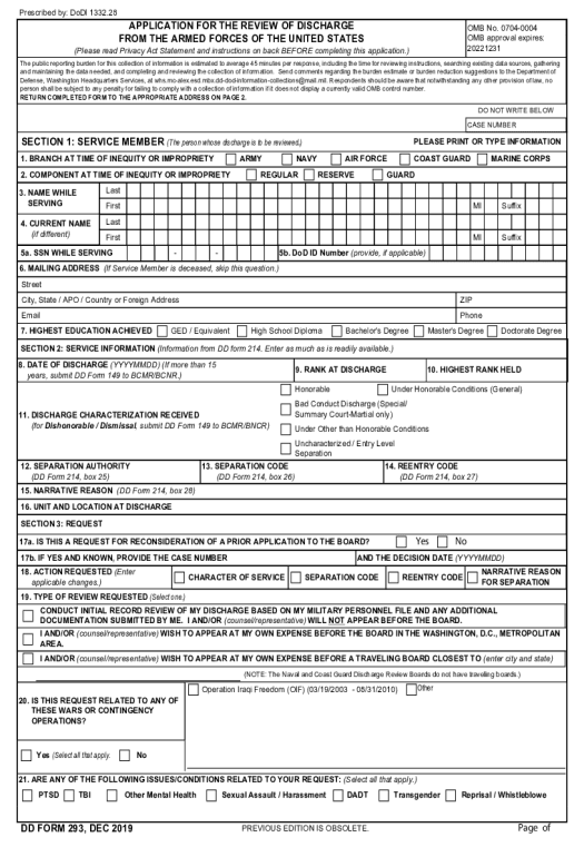 Archive dd form 293