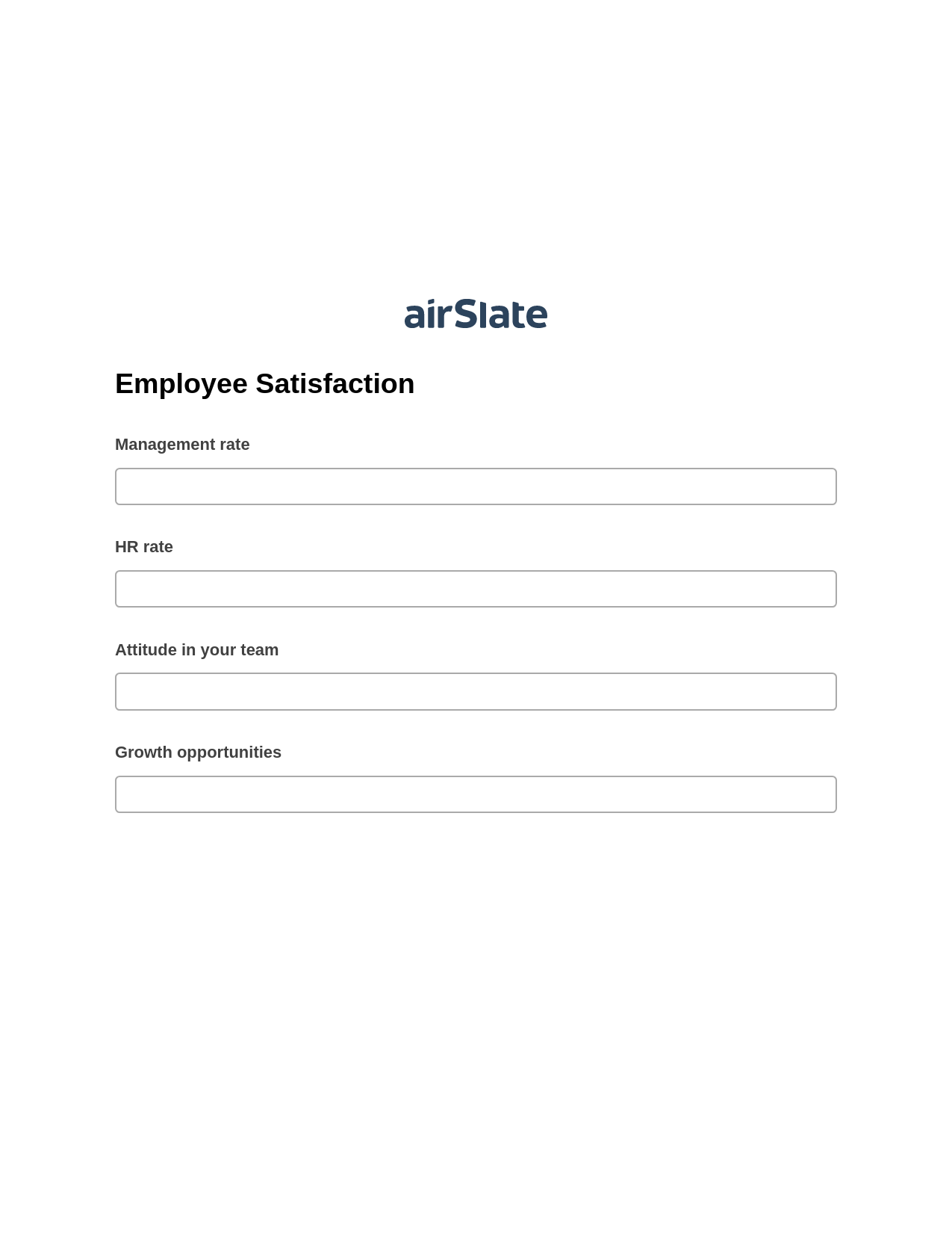 Multirole Employee Satisfaction Pre-fill from Salesforce Record Bot, Invoke Salesforce Process Bot, Export to Formstack Documents Bot