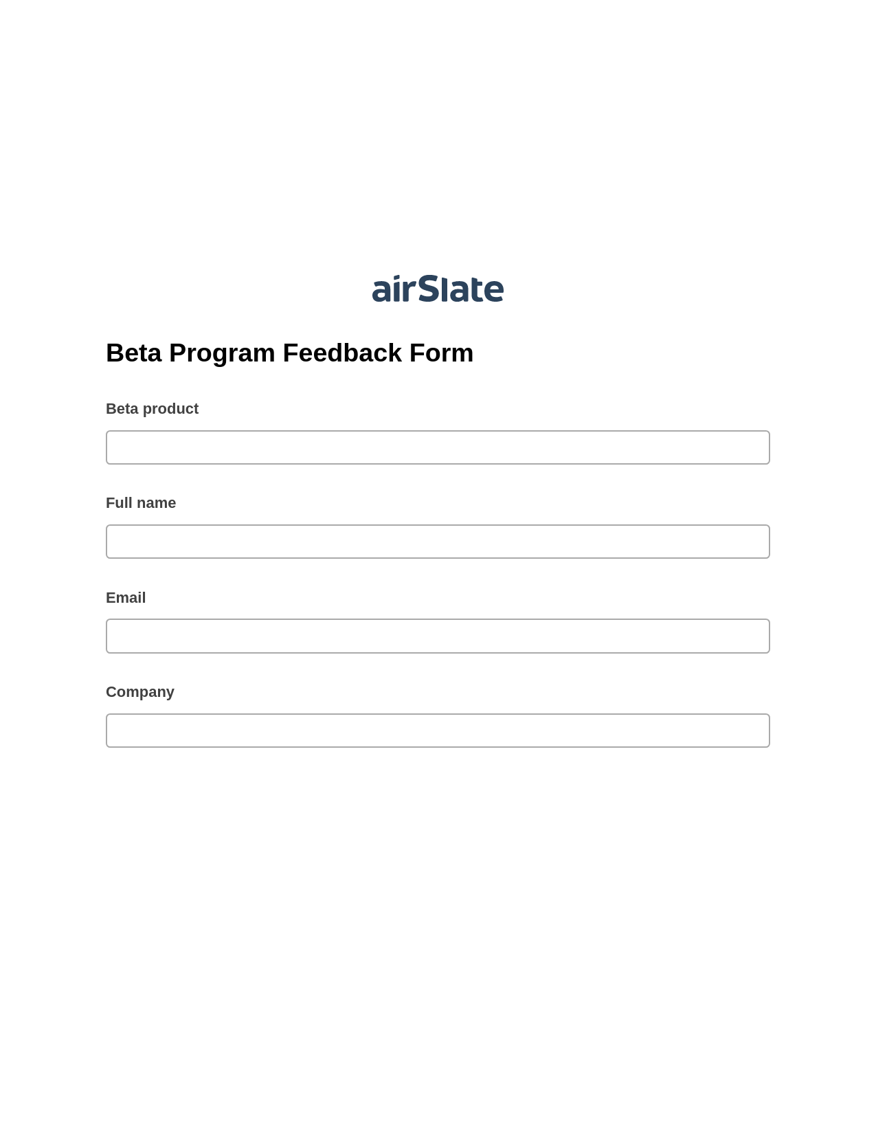 Beta Program Feedback Form Pre-fill from Smartsheet Bot, Audit Trail Bot, Export to Smartsheet