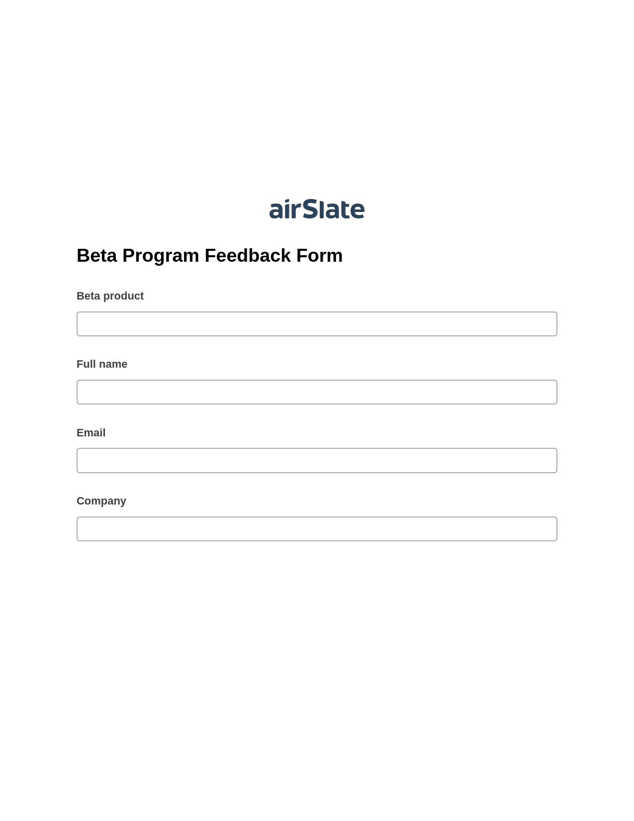 Beta Program Feedback Form Pre-fill from Excel Spreadsheet Bot, Update Salesforce Record Bot, Export to Salesforce Bot