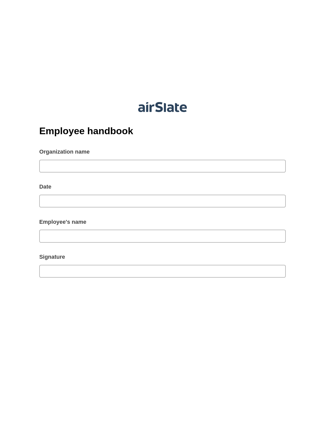 Employee handbook Pre-fill from AirTable Bot, Create slate from another Flow Bot, Export to Salesforce Bot