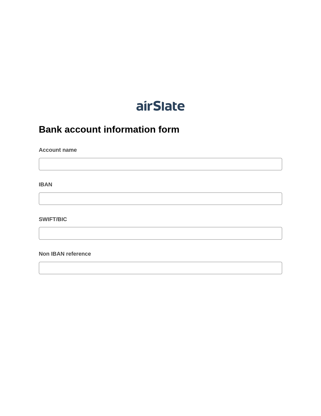 Multirole Bank account information form Pre-fill from CSV File Bot, In-person Signing Bot, Export to Formstack Documents Bot