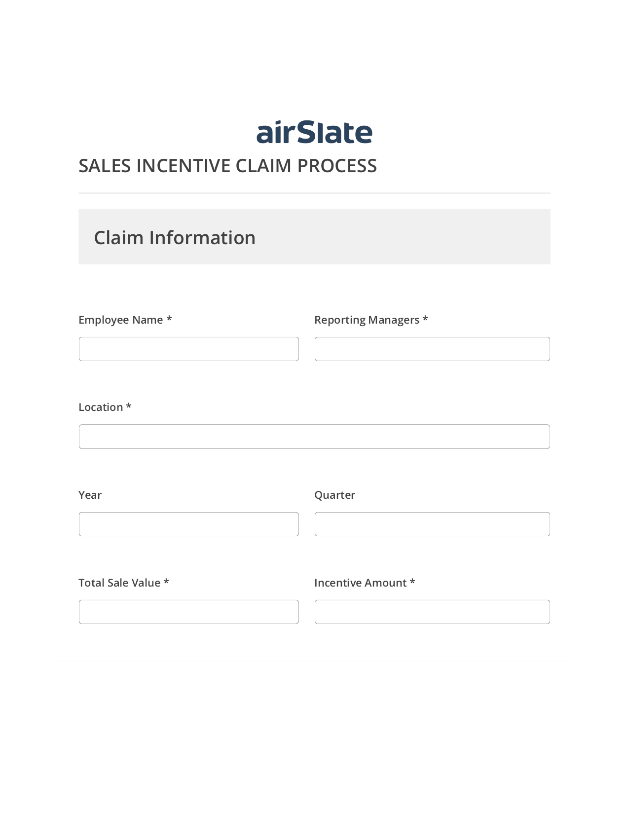 Sales Incentive Claim Process Flow Create slate bot