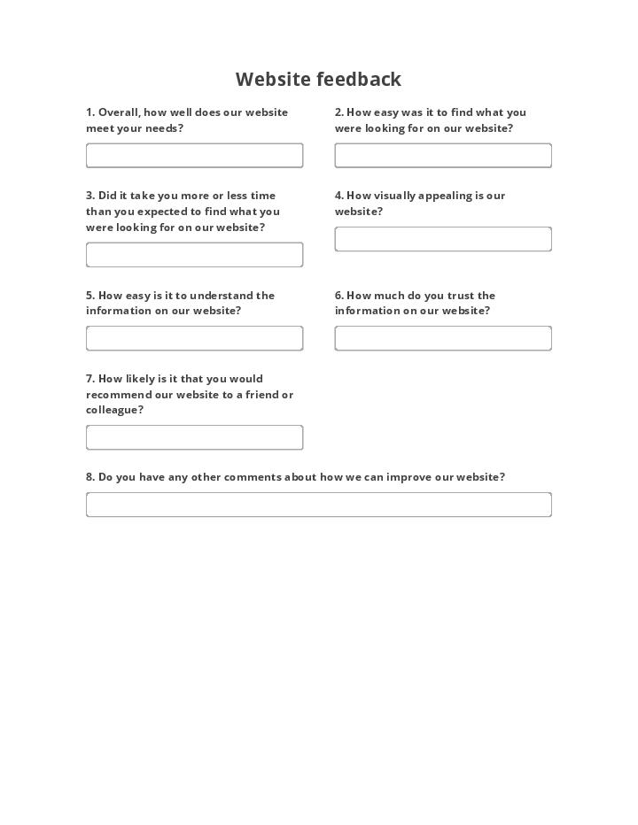 Website feedback survey 