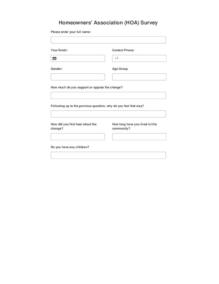 Homeowners' Association (HOA) survey Flow for Hollywood