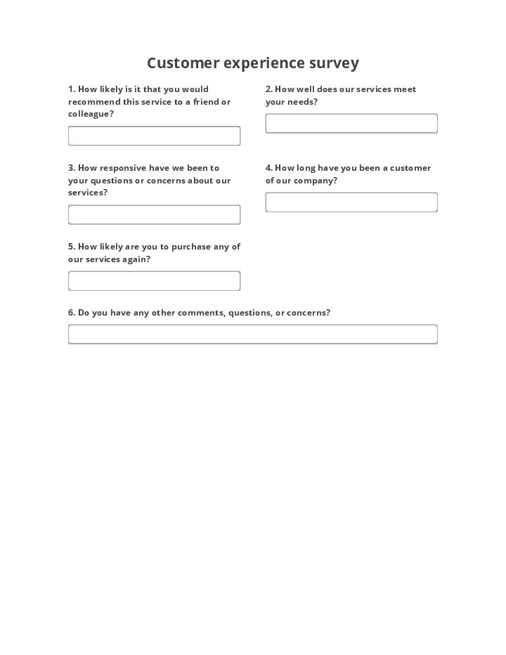 Customer experience survey Flow for Wilmington