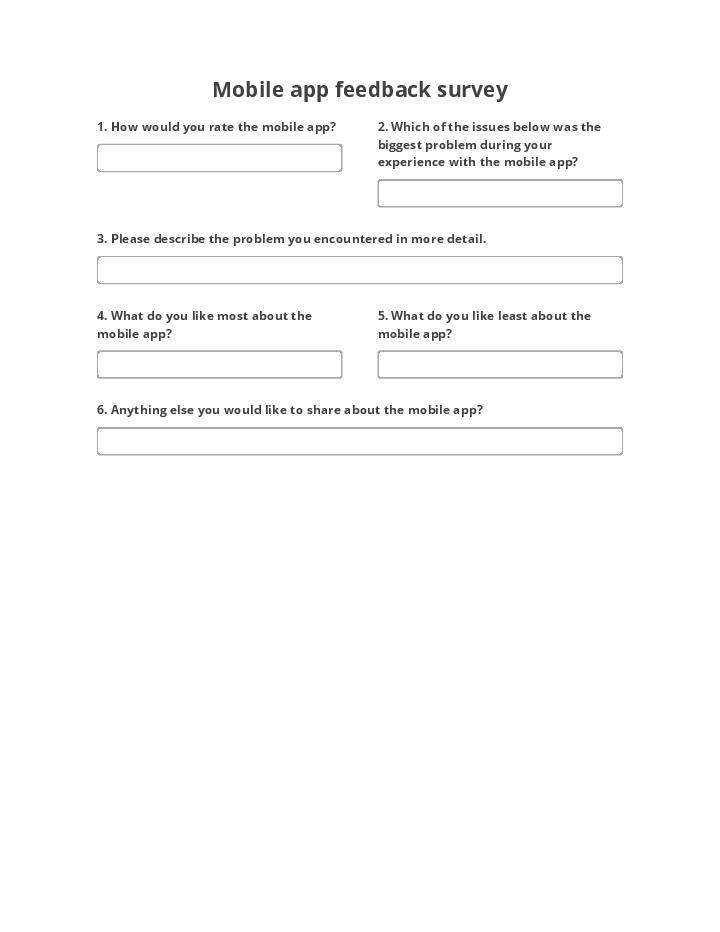 Mobile app feedback survey Flow for Edinburg