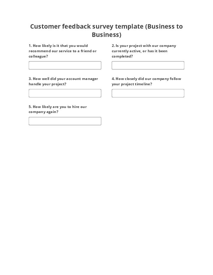 Customer feedback survey template (Business to Business) Flow for Texas