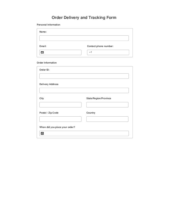 Order Delivery and Tracking Form Flow for Abilene