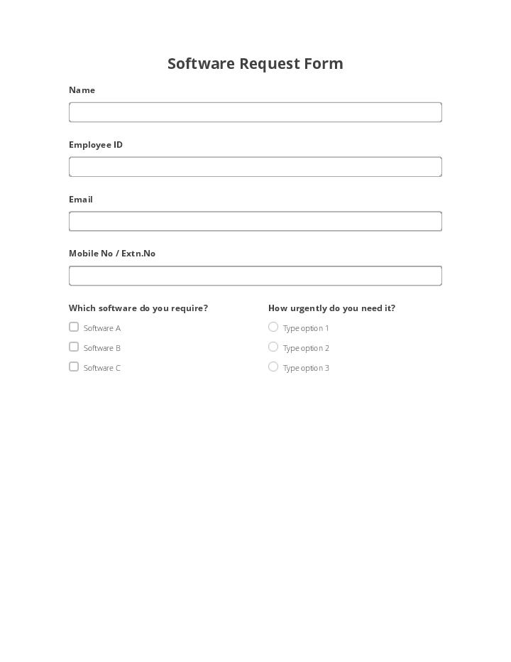 Software Request Form Flow for Salinas