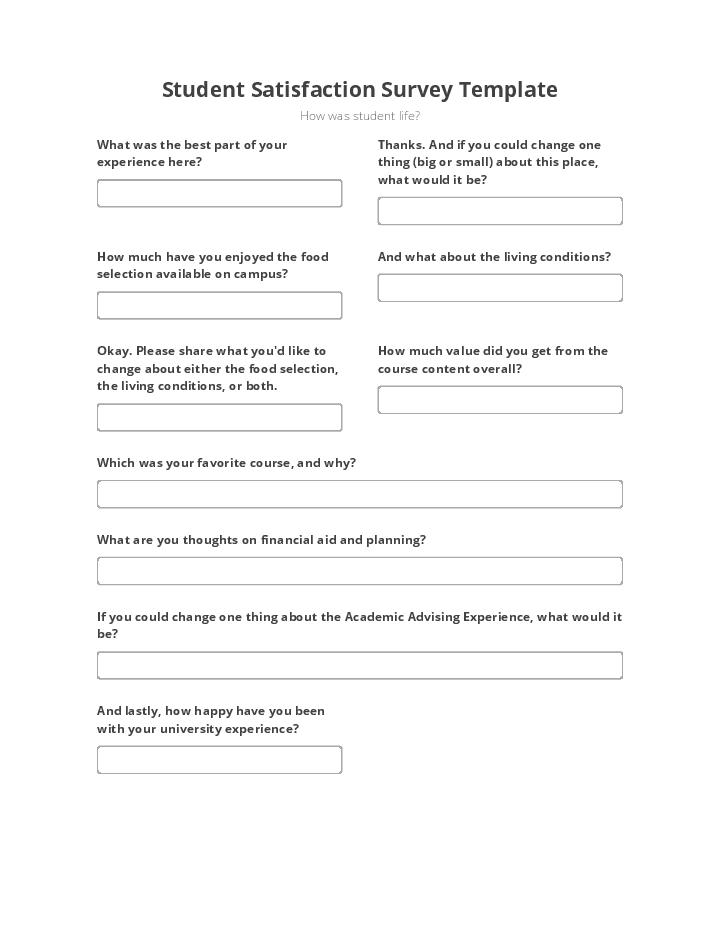 Automate student satisfaction survey Template using Question.to Bot