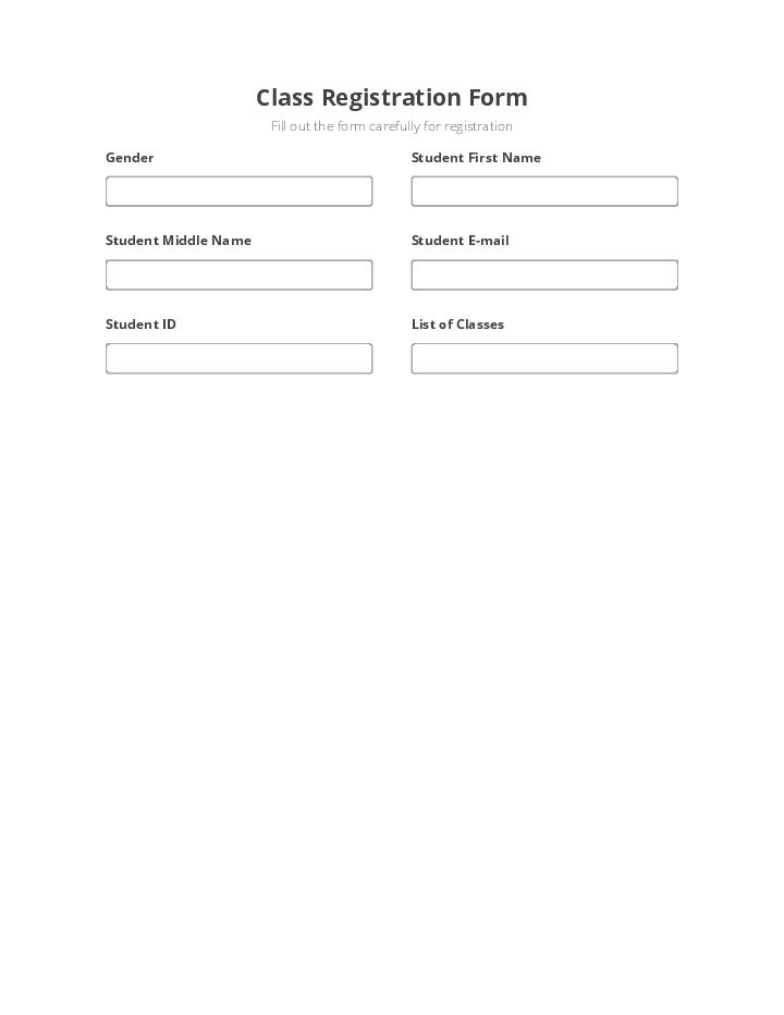 Use SendMails Bot for Automating class registration Template